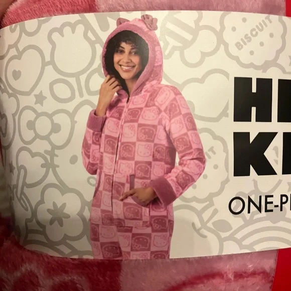 HELLO KITTY Women's One-Piece Pajama, ADULT MEDIUM 8-10, New - Picture 5 of 5